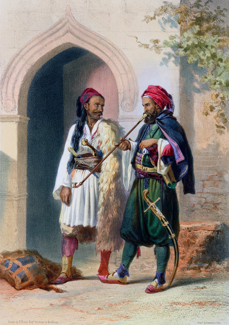 جنود أرناؤوط وعثمانلي في الإسكندرية ، مصر ، 1848 بواسطة مويلرون