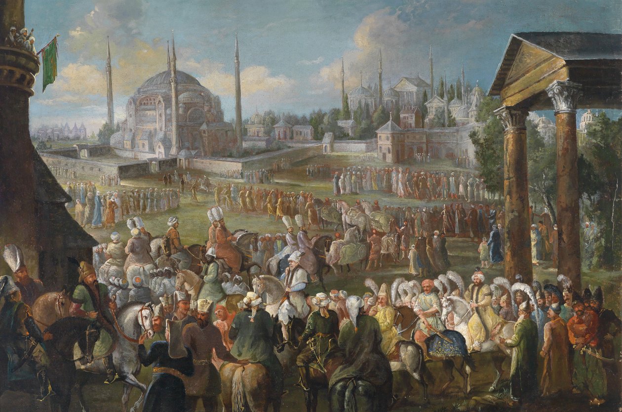 موكب السلطان في اسطنبول ، ج. 1736 بواسطة حزن