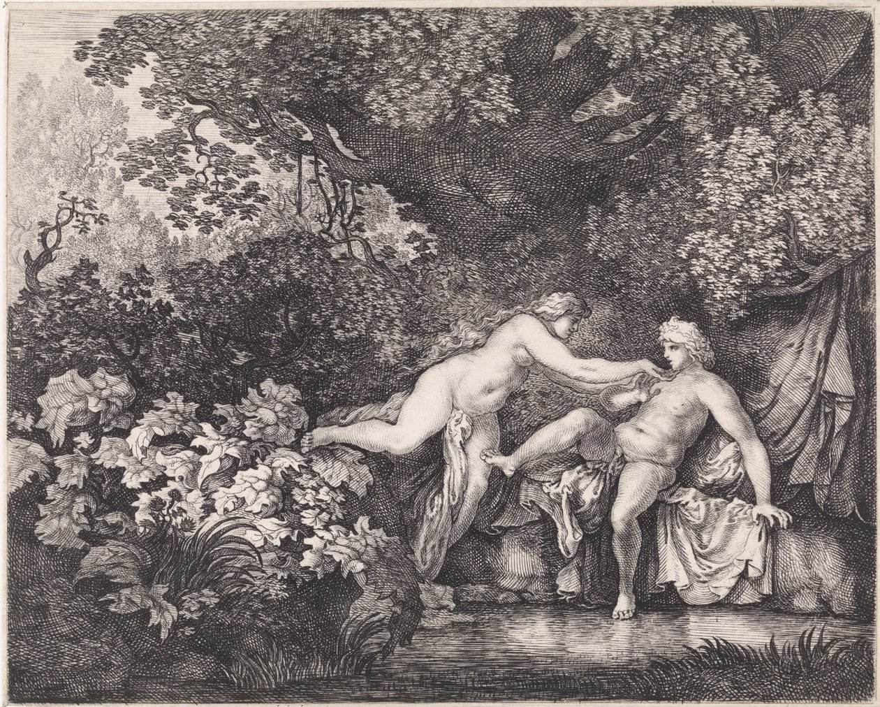 Salamacis en Hermaphroditus بواسطة Moyses van Wtenbrouck