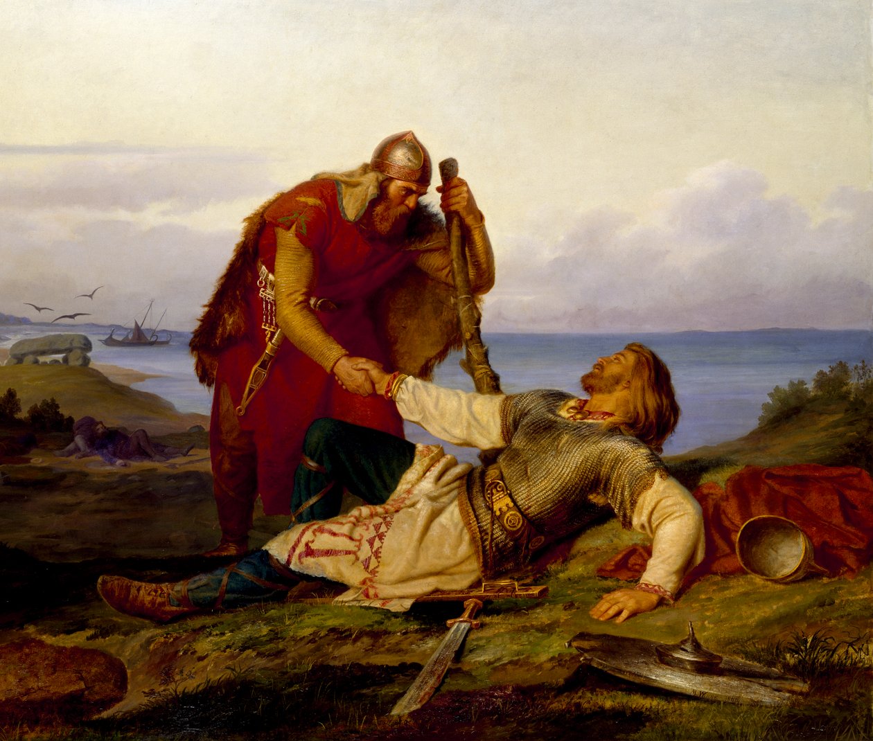 Hjalmar يودع أورفار أودر بعد معركة سامسو ، 1866. بواسطة Märten Eskil Winge