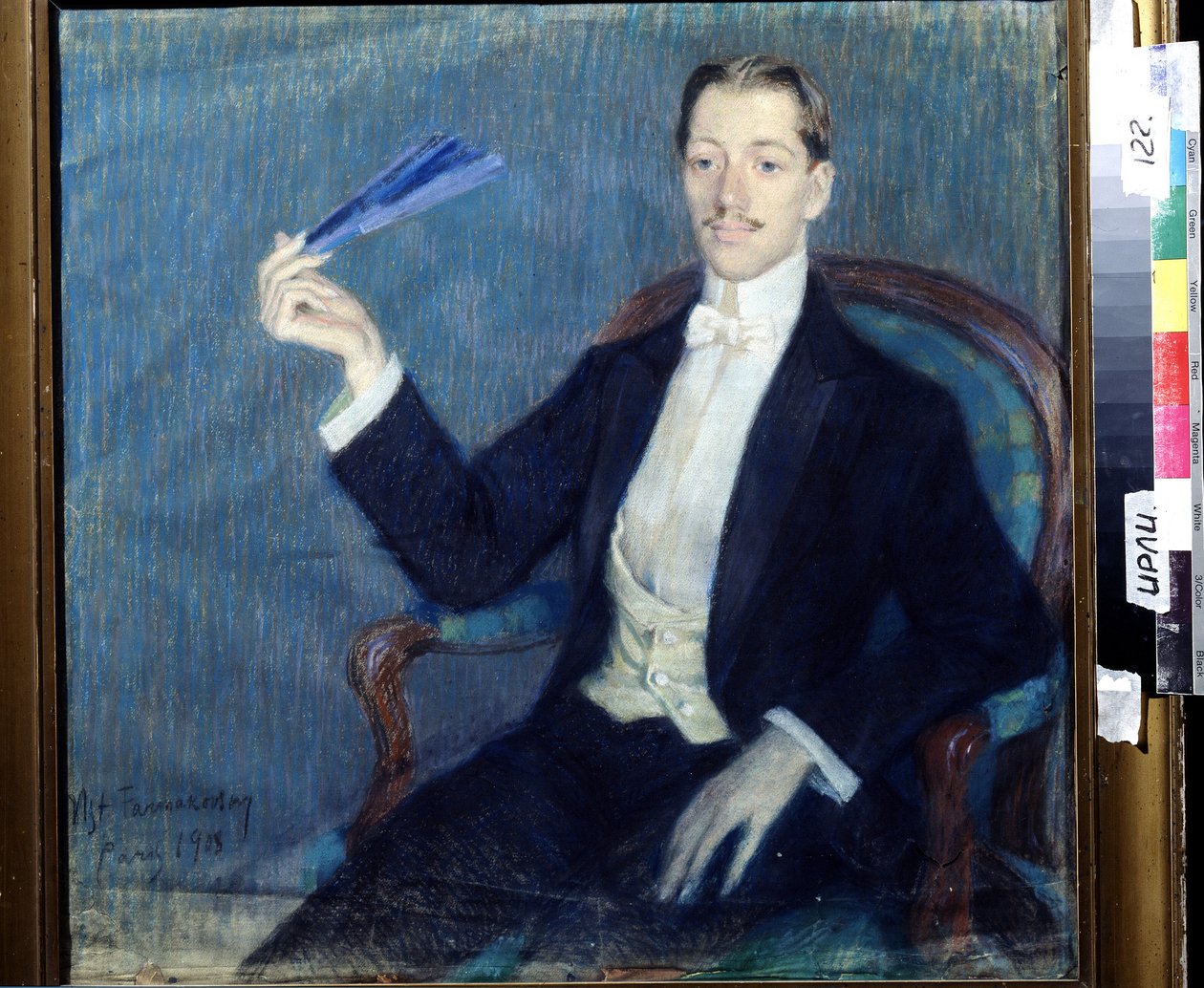 صورة للشاعر نيكولاي جوميلوف (1886-1921). عمل مستيسلاف فلاديميروفيتش فارماكوفسكي (1873-1946) ، باستيل على ورق بواسطة مستيسلاف فلاديميروفيتش فارماكوفسكي