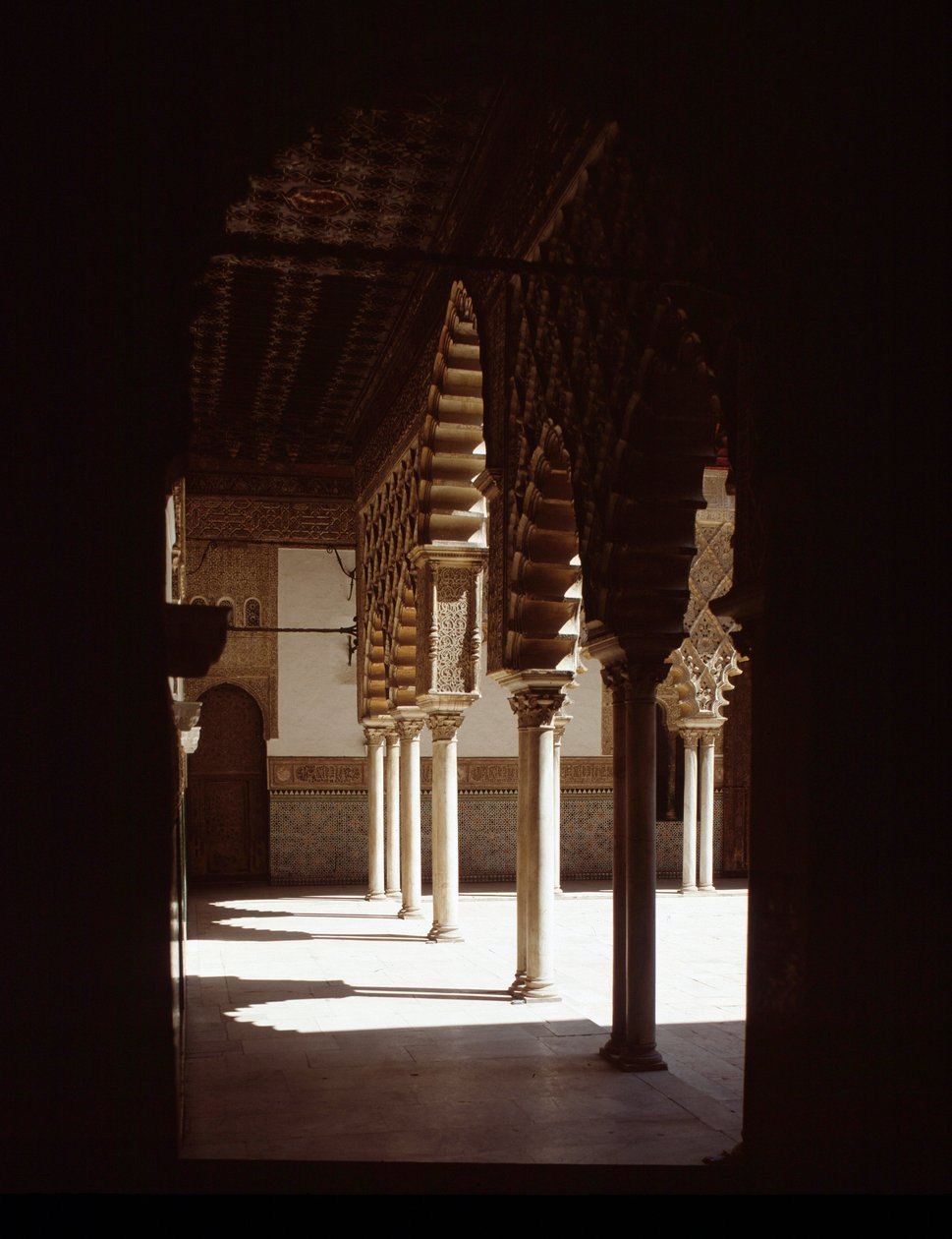 الفن المدجن: منظر لمحكمة السيدات (Patio de las Doncellas) بواسطة مدرسة المدجر