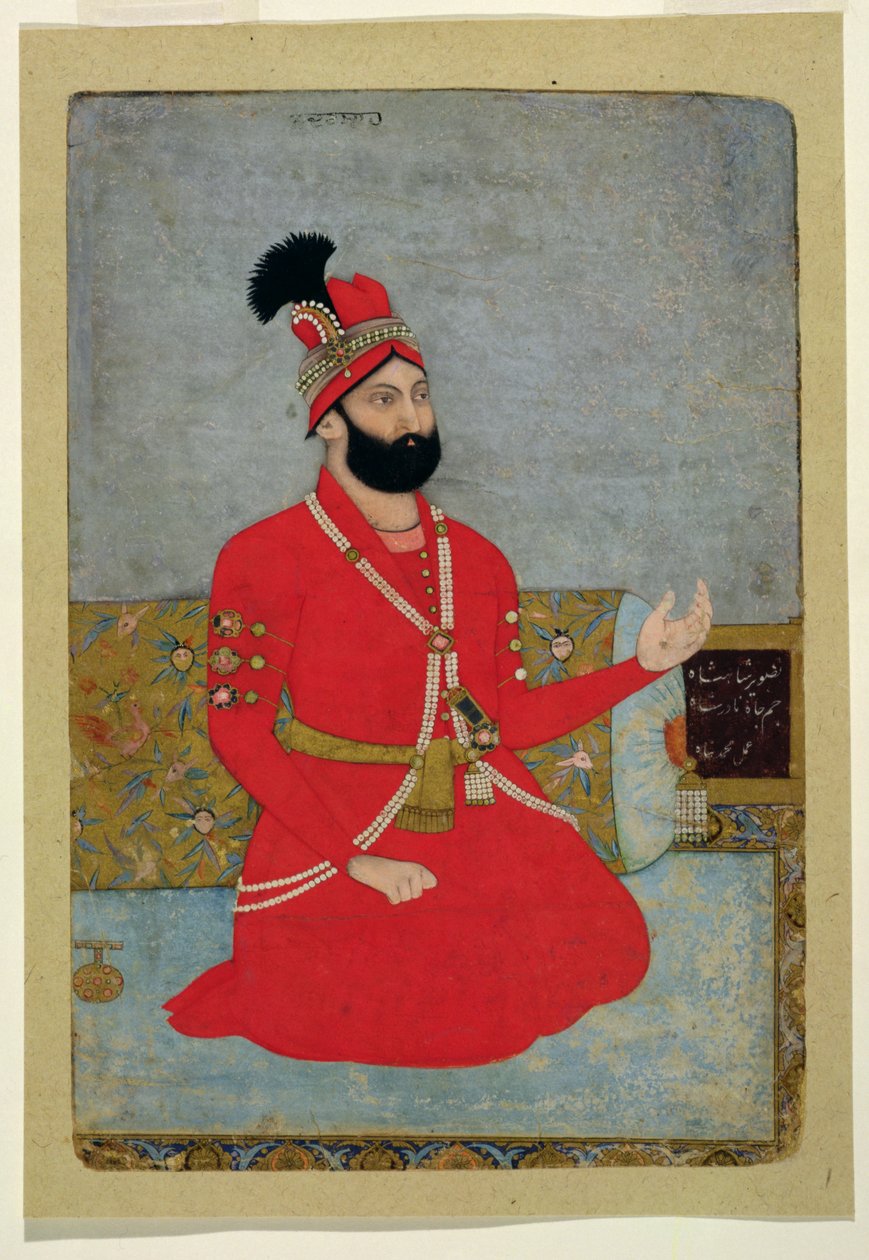 صورة نادر شاه أفشار من بلاد فارس (1688-1747) ، 1700-25 (مرحاض غير شفاف على الورق) بواسطة مدرسة موغال