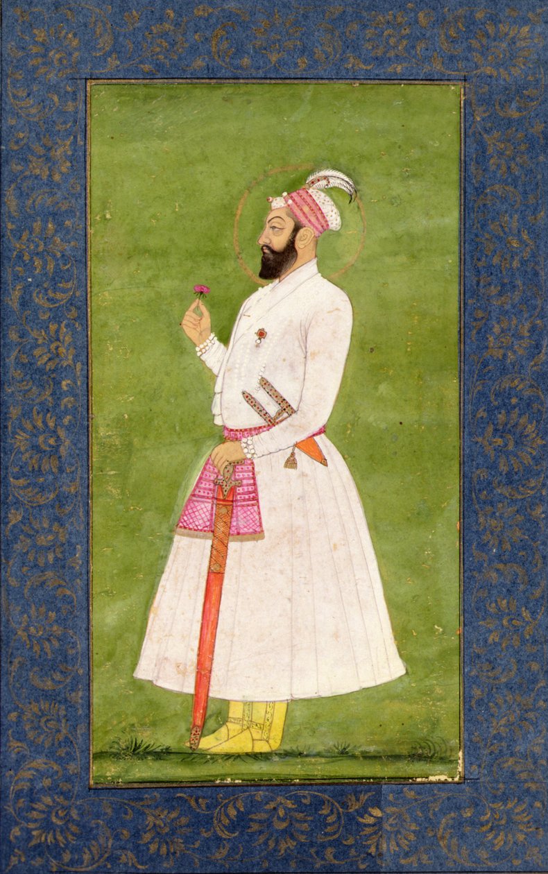 الإمبراطور المغولي بادور شاه (1707-12) من ألبوم Clive الكبير بواسطة مدرسة موغال