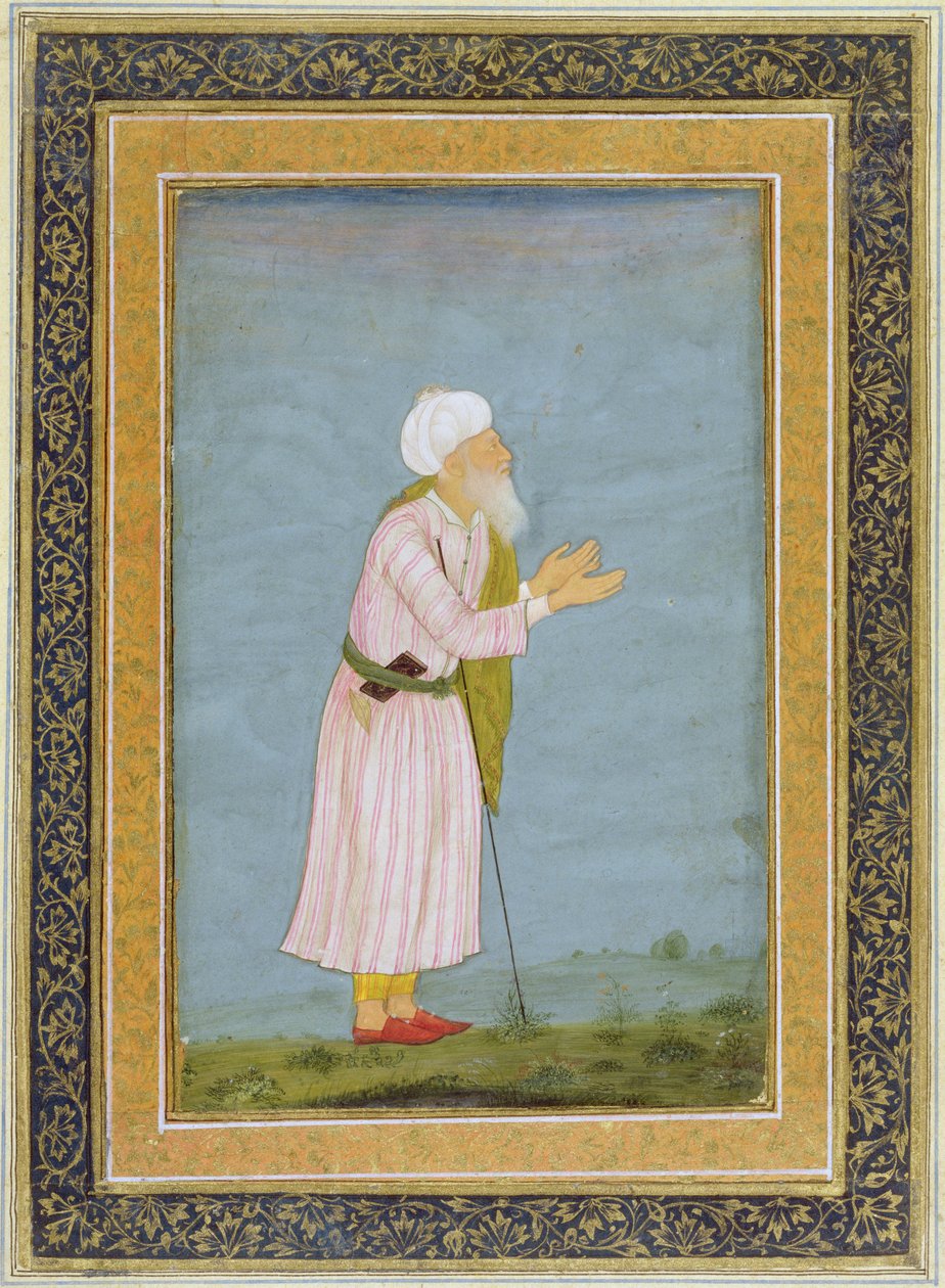 شخصية دينية مسلمة ، من ألبوم Clive الصغير (مرحاض غير شفاف على الورق) بواسطة مدرسة موغال