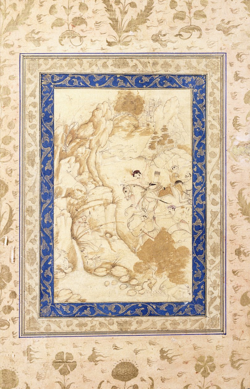 مشهد الصيد ، ج. 1660-80 بواسطة مدرسة موغال