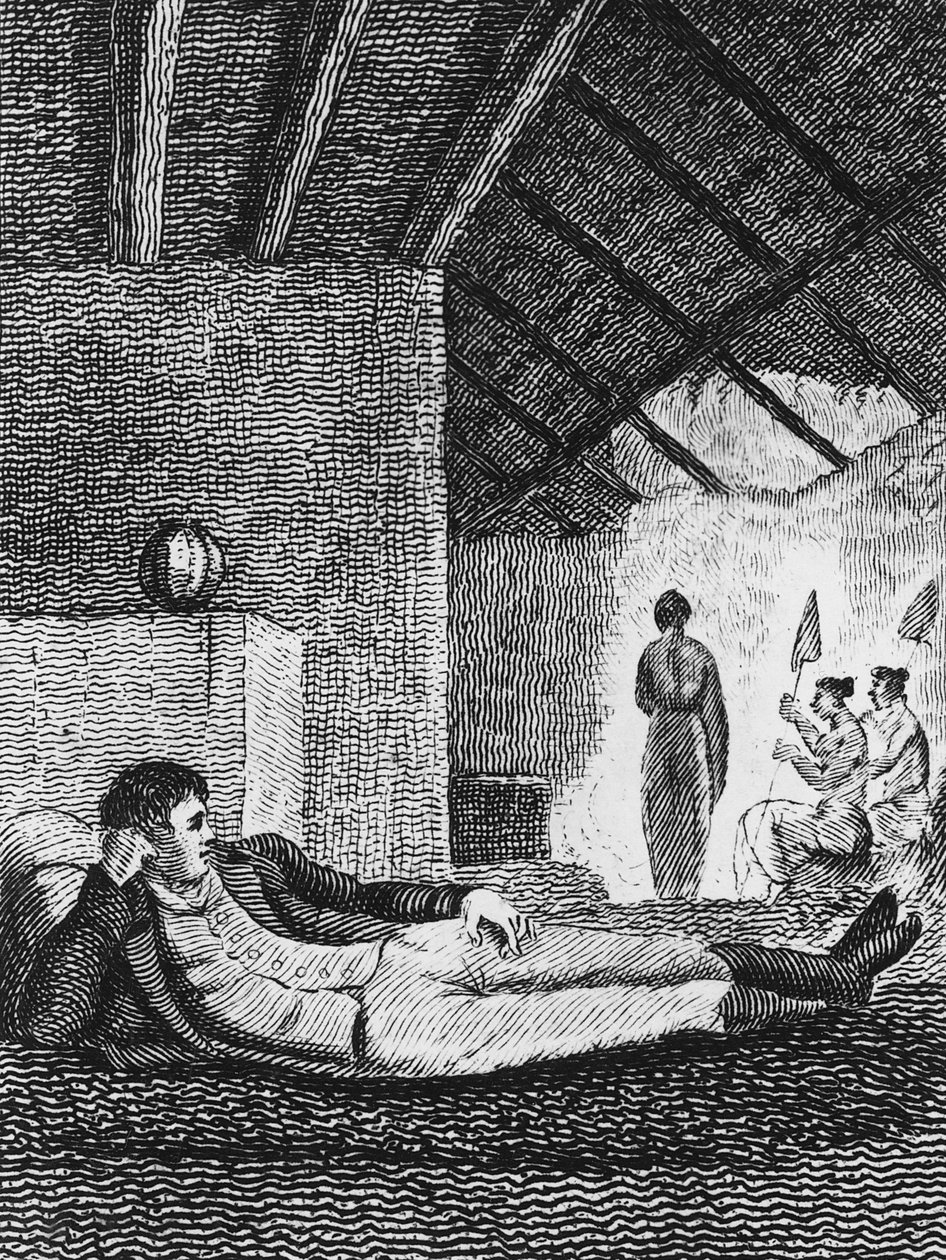 بارك يستريح في كوخ محلي خلال رحلاته ، 1816 بواسطة حديقة مونغوس