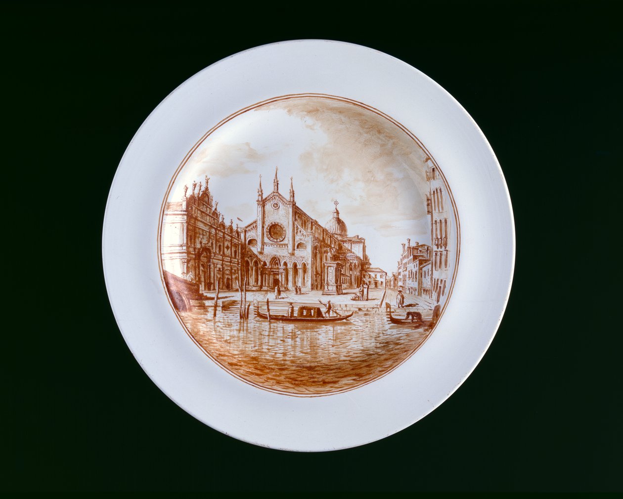 لوحة مطلة على SS Giovanni e Paolo ، Murano Miotti Glasswork ، البندقية ، ج. 1741 (زجاج معتم أبيض (لاتيمو)) بواسطة عائلة مورانو ميوتي