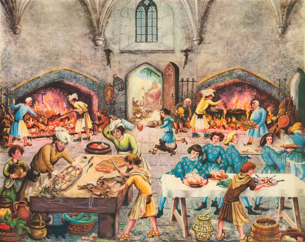 المطبخ (طباعة حجرية ملونة) بواسطة مورييل بروديريك