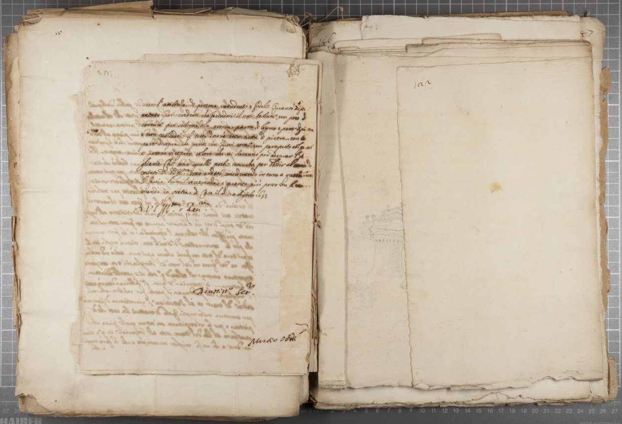 مجموعة رسومات كتبها Mutio Oddi من Urbino وآخرون ، p120 ، فيرس ، c.1635-40 (قلم وحبر على ورق في مجلد مقيد) بواسطة Muzio Oddi