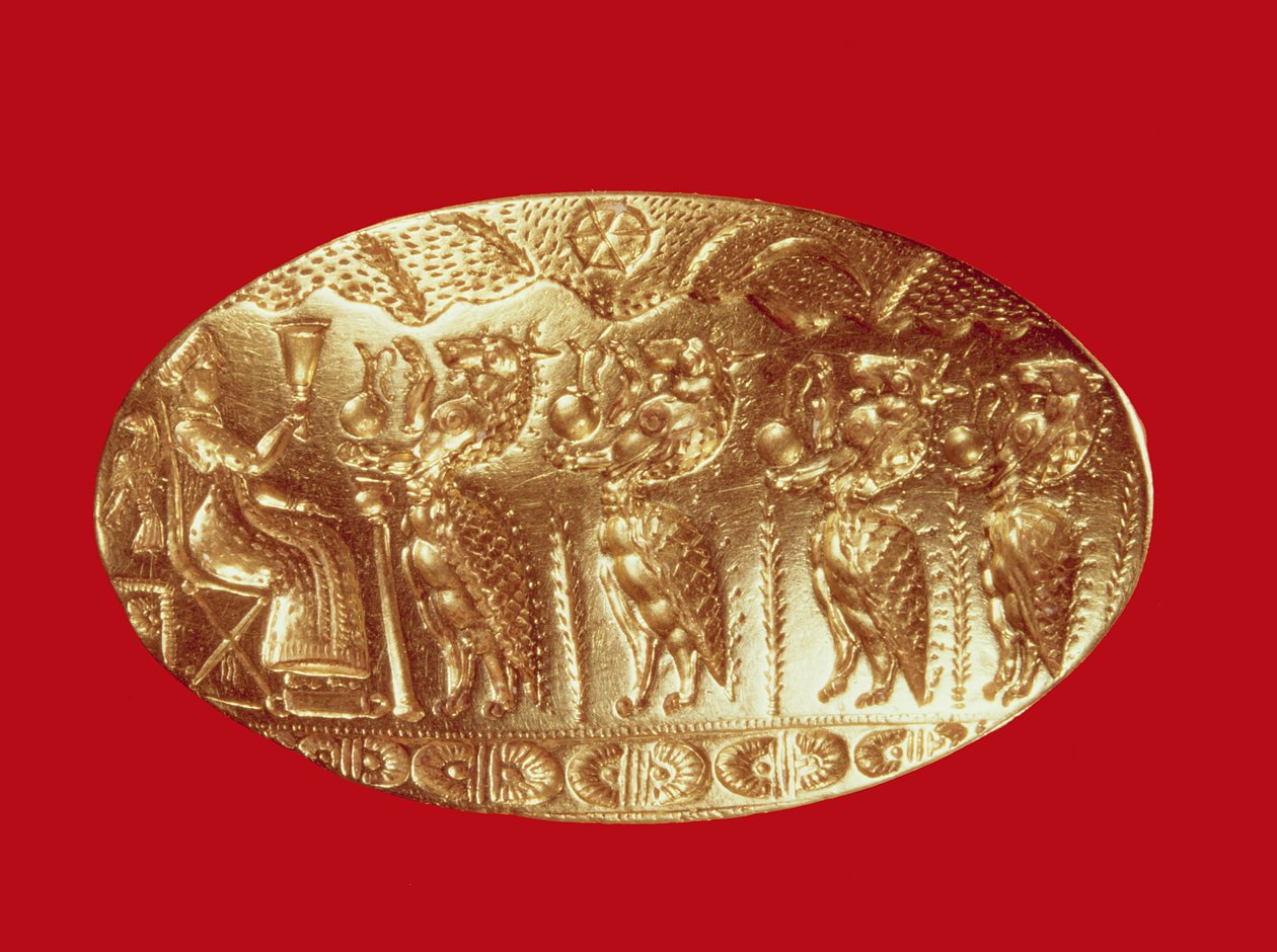 خاتم الخاتم ، من Tiryns (الذهب) بواسطة الميسينية