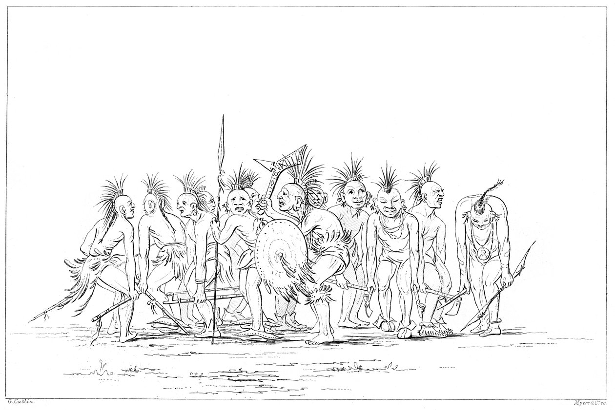 رقصة التسول ، الكيس والثعلب ، جزيرة الصخرة ، المسيسيبي العليا ، 1841. بواسطة مايرز وشركاه