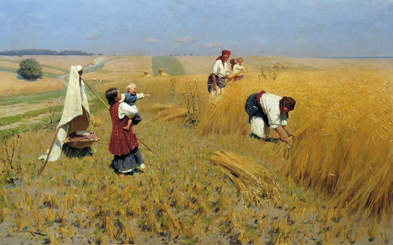 الحصاد في أوكرانيا ، 1886 بواسطة Mykola Kornylijowytsch Pymonenko