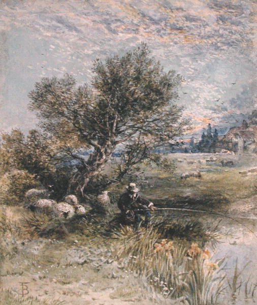 The Angler (ألوان مائية مع لون الجسم على ورق) بواسطة مايلز بيركت فوستر