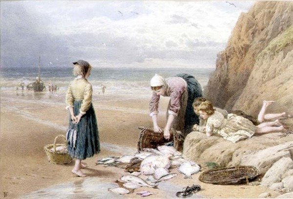 أطفال الصيادين (ألوان مائية وغواش) بواسطة مايلز بيركت فوستر