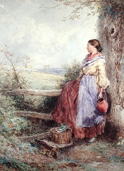 The Milkmaid (ألوان مائية ولون جسم على ورق) بواسطة مايلز بيركت فوستر