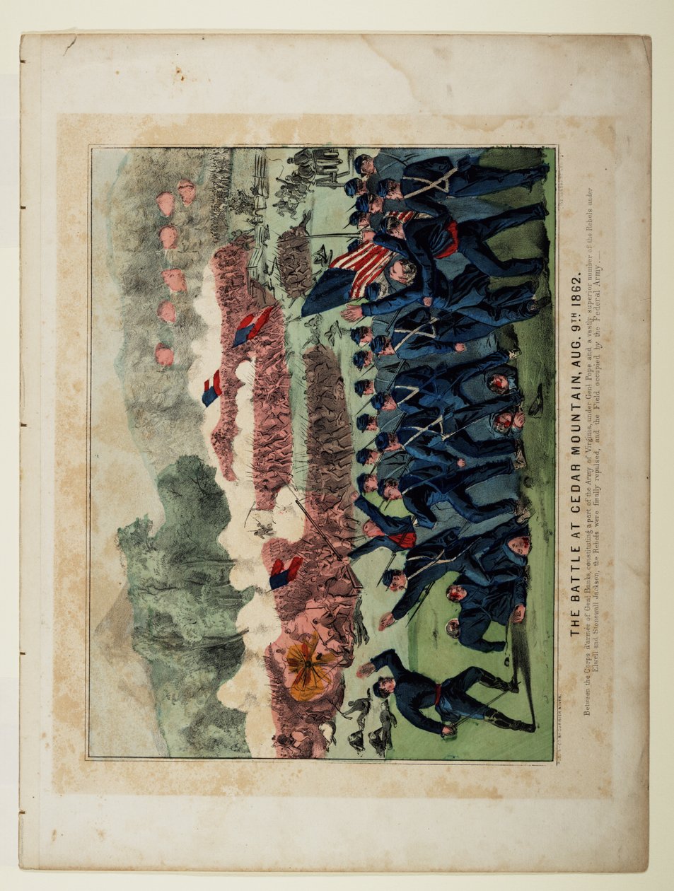 معركة جبل الأرز ، 9 أغسطس 1862 بواسطة N. and Ives، JM Currier