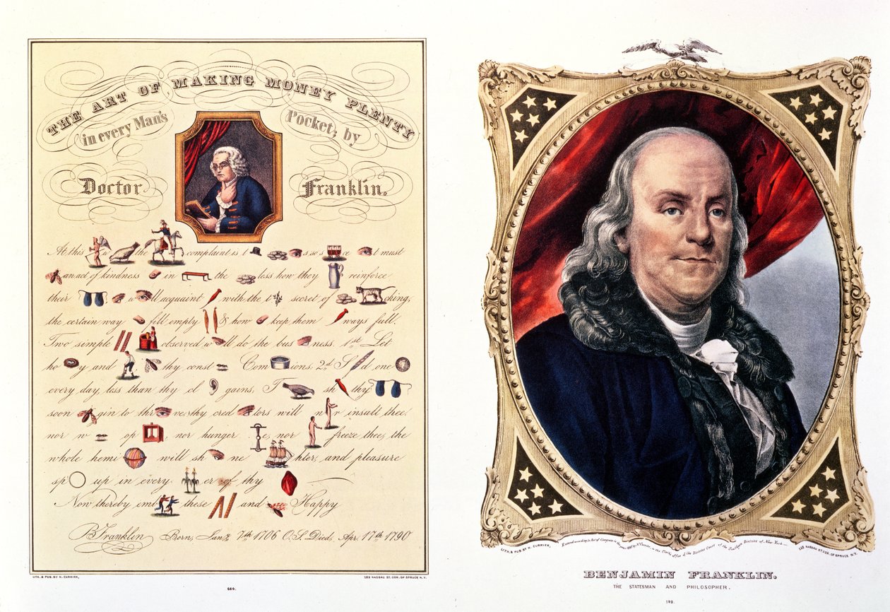 بنيامين فرانكلين (1706-90) 1847 (انظر أيضًا 210044) بواسطة N. and Ives، JM Currier