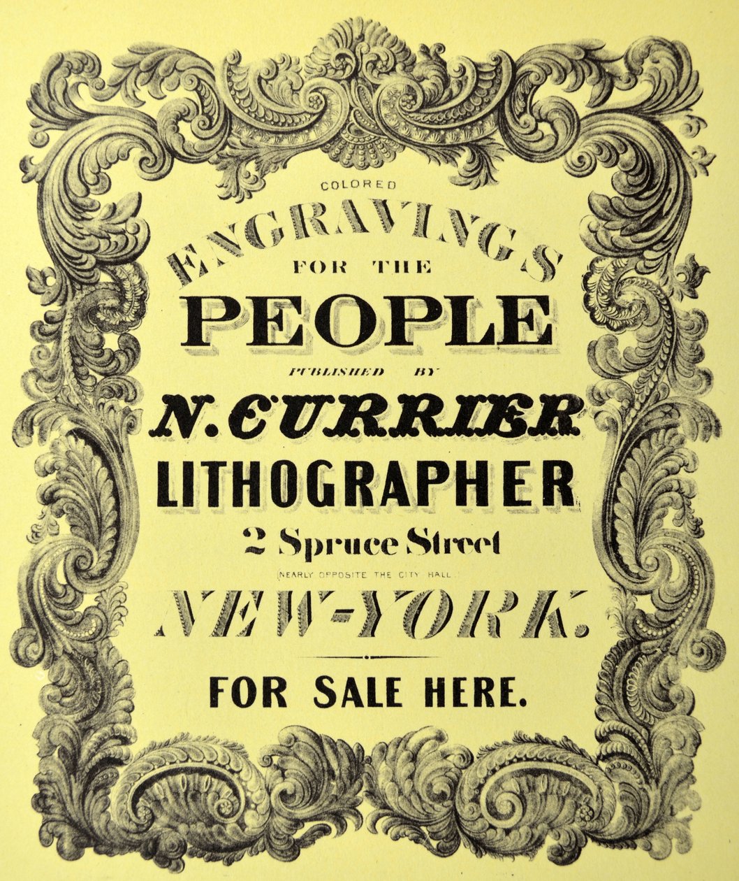 Currier & Ives Illustration القرن التاسع عشر. لوحة كتب لصفحة العنوان: نقوش ملونة للناس بواسطة N. and Ives، JM Currier