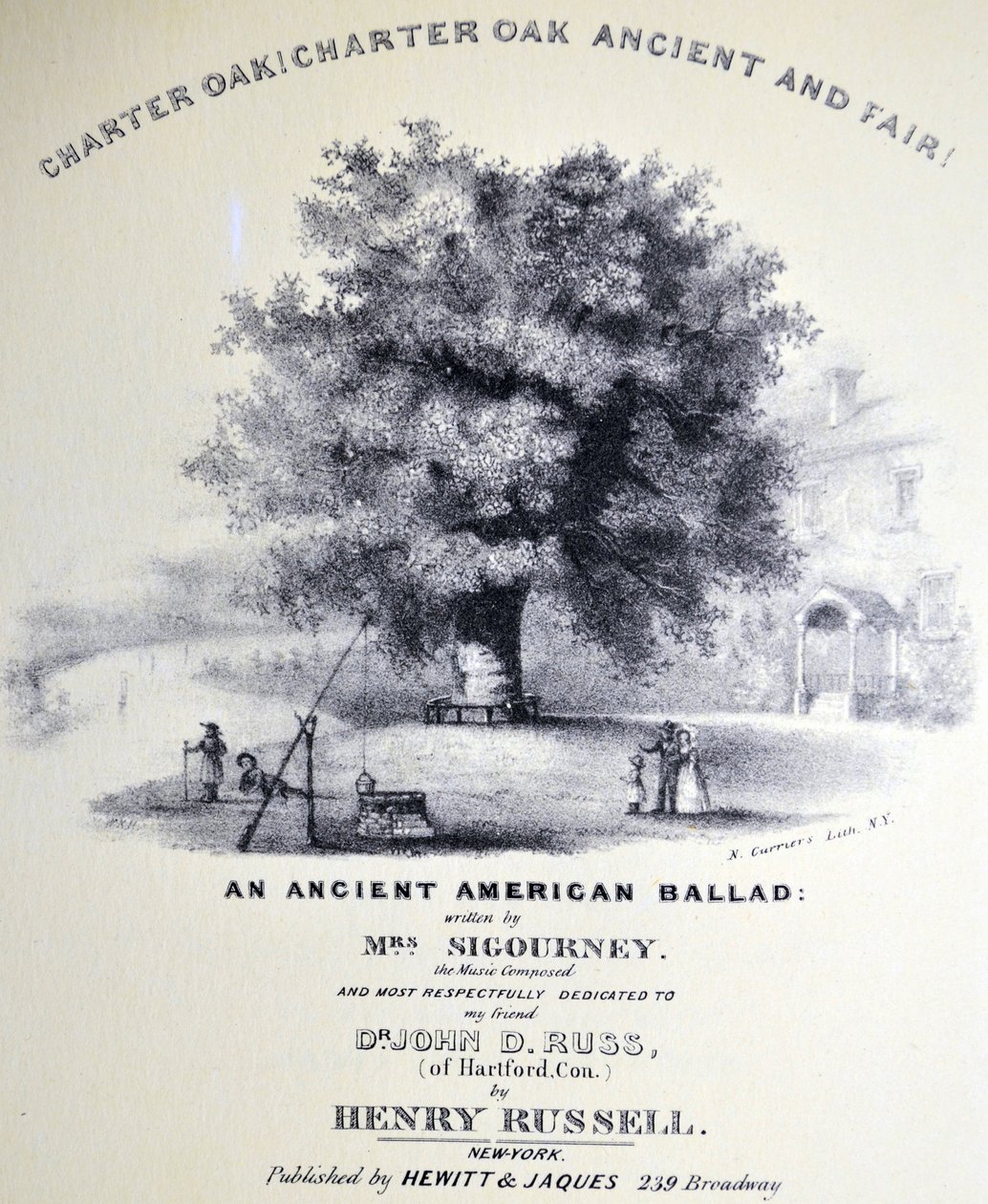 Currier & Ives Illustration القرن التاسع عشر. ميثاق البلوط! ميثاق البلوط القديمة والعادلة بواسطة N. and Ives، JM Currier