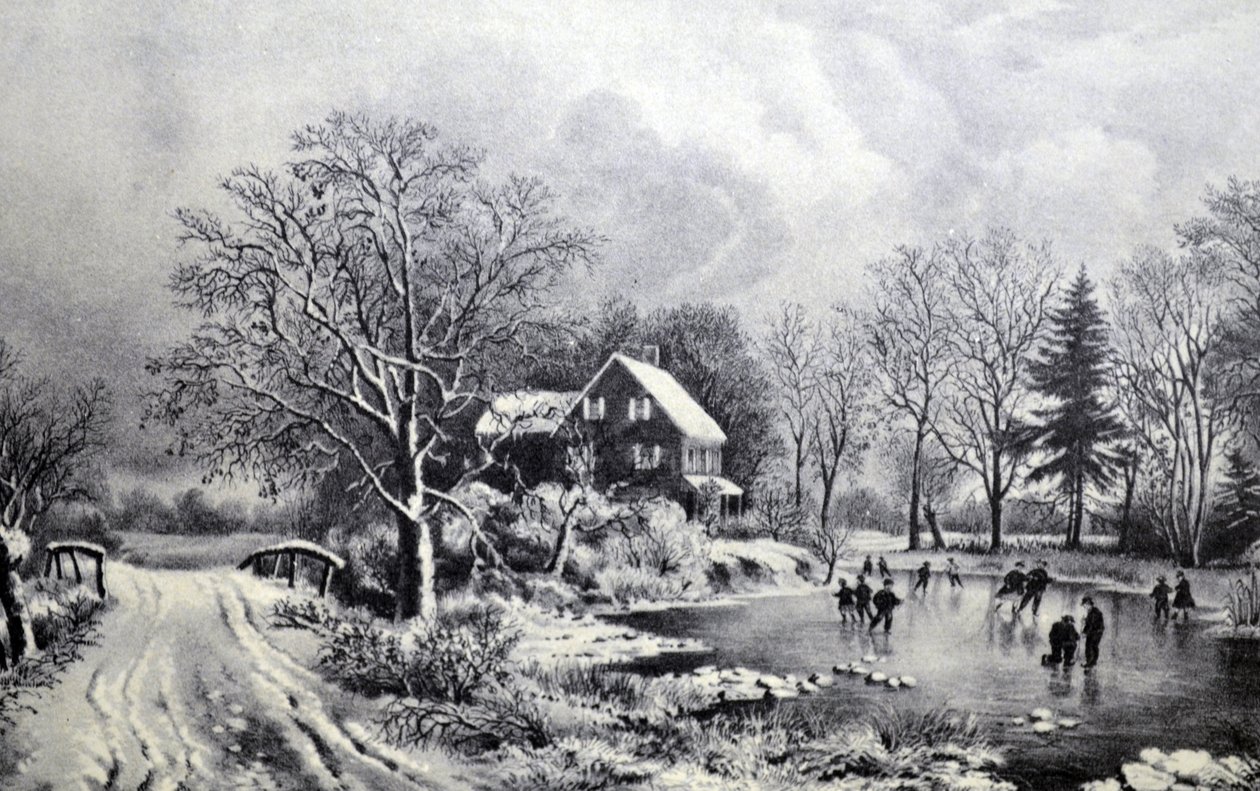 Currier & Ives Illustration القرن التاسع عشر. شتاء مبكر بواسطة N. and Ives، JM Currier