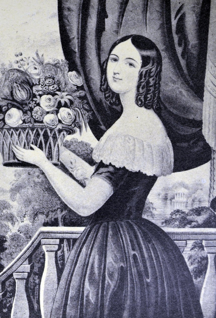 Currier & Ives Illustration القرن التاسع عشر. فتاة الزهرة بواسطة N. and Ives، JM Currier