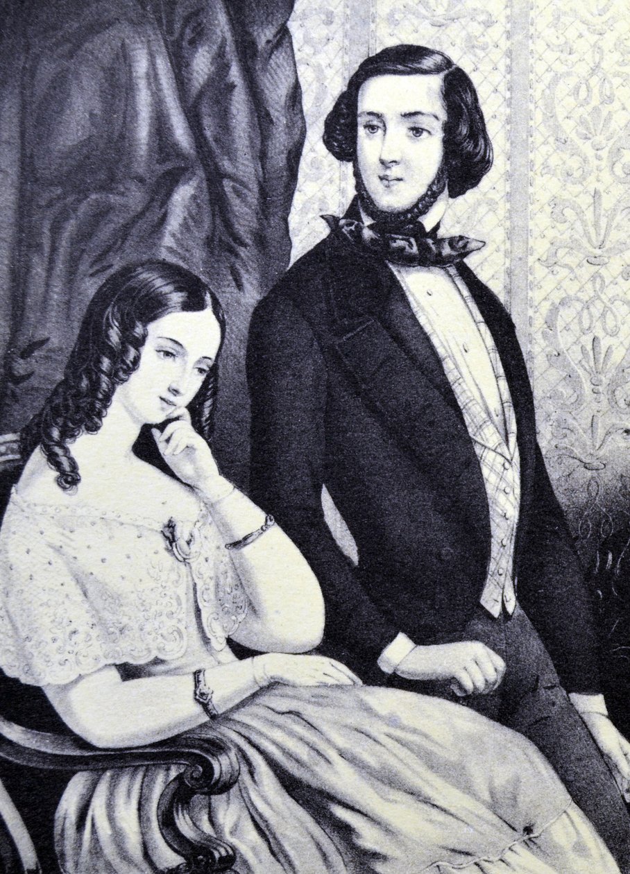 Currier & Ives Illustration القرن التاسع عشر. شجار العشاق بواسطة N. and Ives، JM Currier