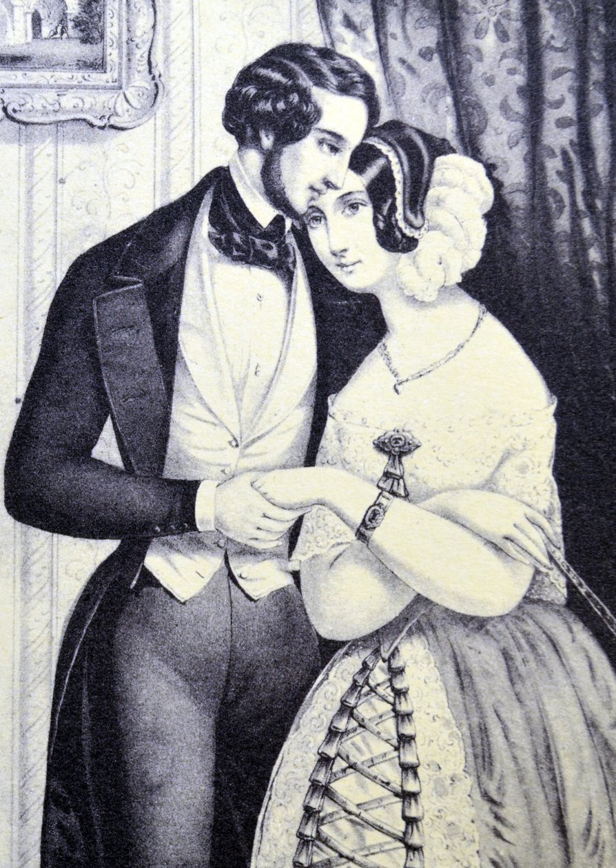 Currier & Ives Illustration القرن التاسع عشر. مصالحة العشاق بواسطة N. and Ives، JM Currier