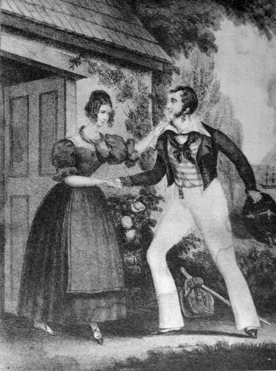 Currier & Ives Illustration القرن التاسع عشر. عودة البحارة بواسطة N. and Ives، JM Currier