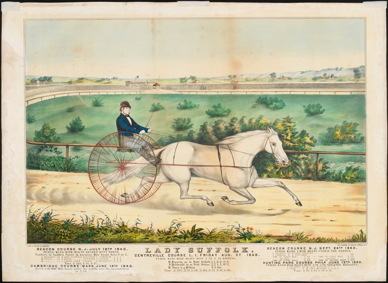 "سيدة سوفولك" ، 1852 (ليثو ملون يدويًا) بواسطة N. and Ives، JM Currier