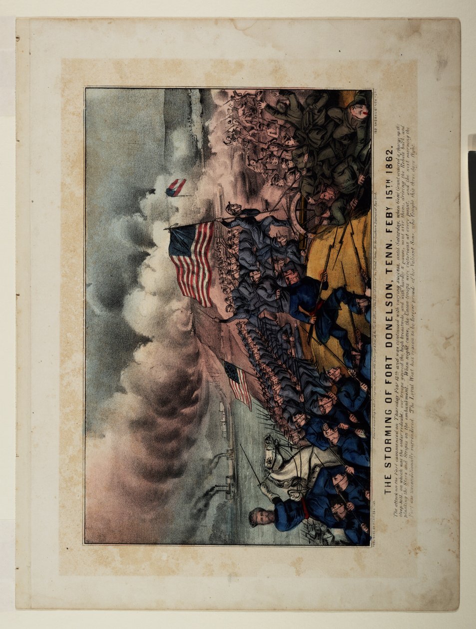 اقتحام فورت دونيلسون ، تيني. فبراير. 15 1862 بواسطة N. and Ives، JM Currier