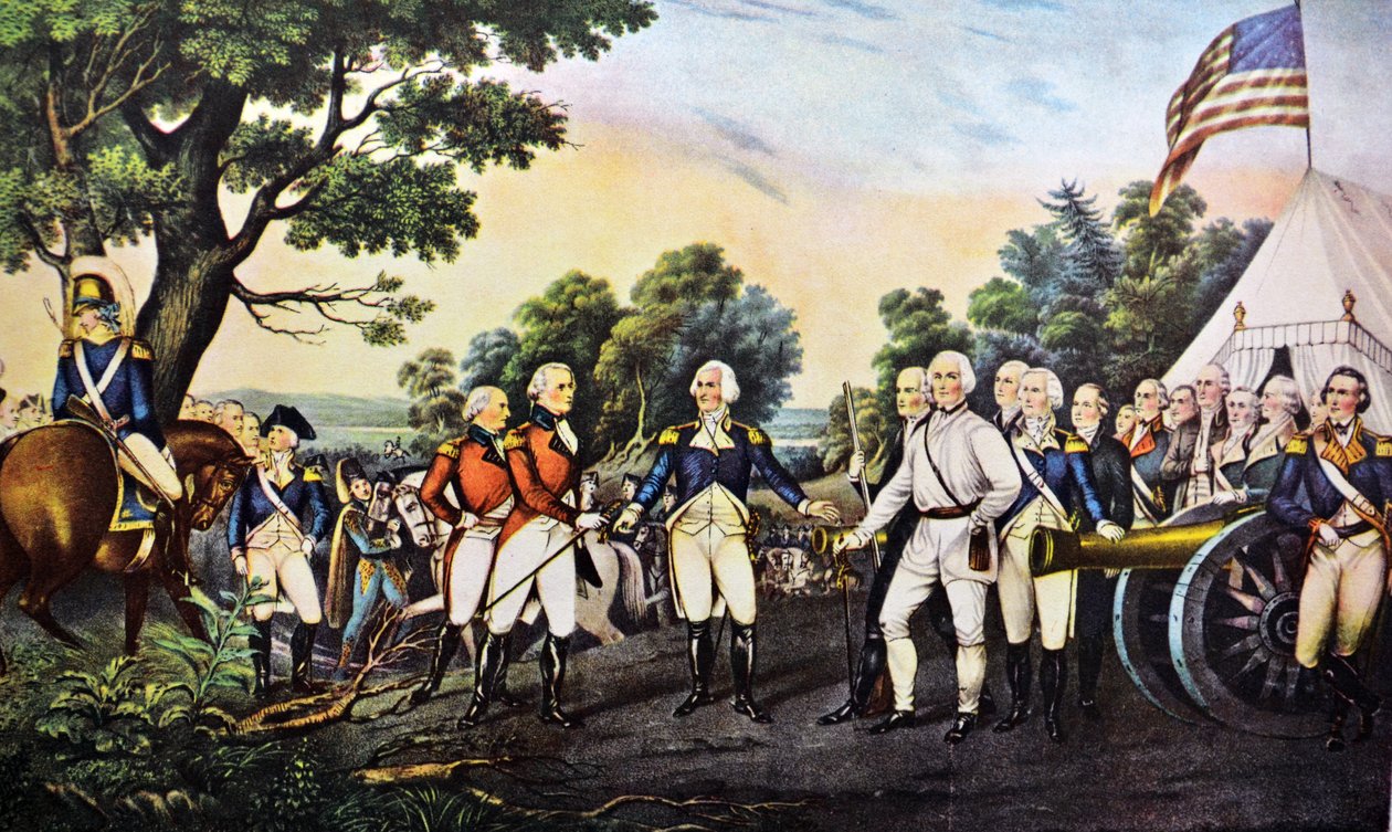 استسلام الجنرال بورجوين في ساراتوجا نيويورك 17 أكتوبر 1777 بواسطة N. and Ives، JM Currier