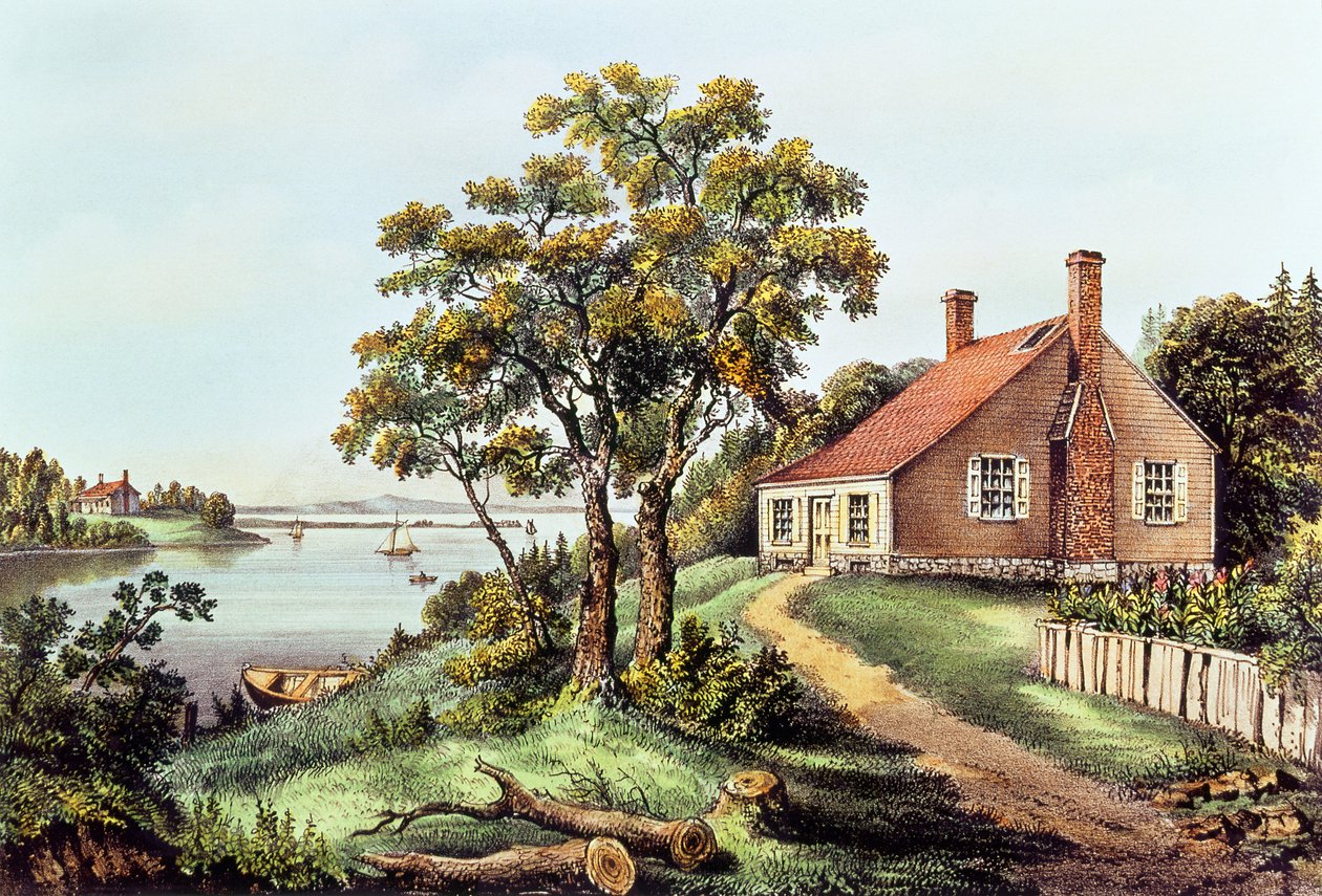 مسقط رأس واشنطن في بريدجز كريك ، Westmoreland Co. Va بواسطة N. and Ives، JM Currier