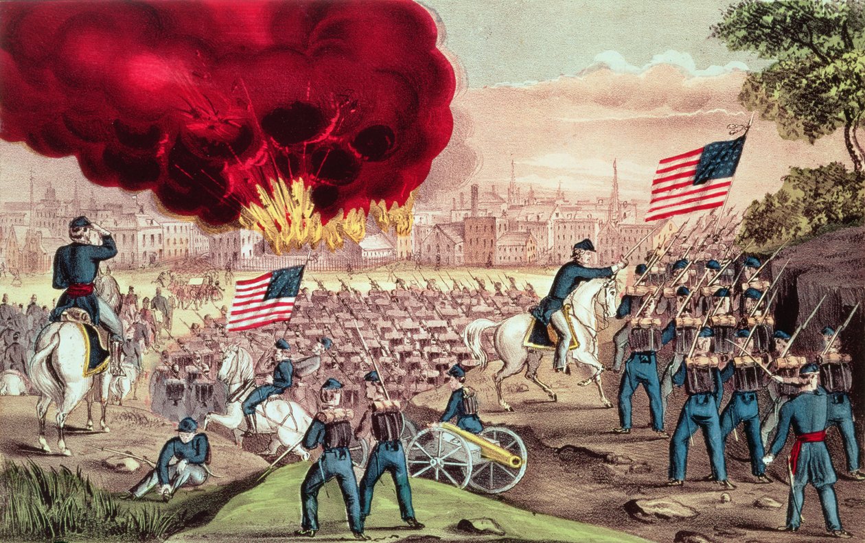 الاستيلاء على أتلانتا من قبل جيش الاتحاد ، 2 سبتمبر 1864 بواسطة N. and Ives، JM Currier