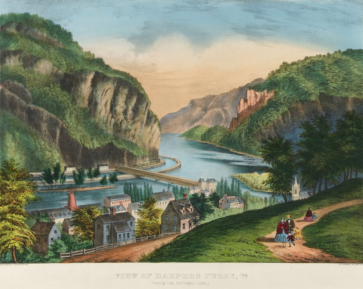 منظر ل Harpers Ferry ، فرجينيا بواسطة ناثانيل كورير