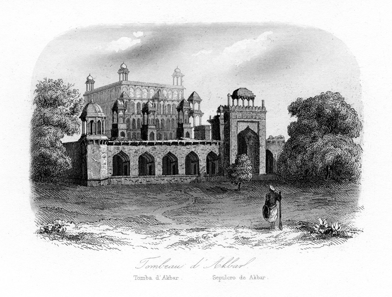 قبر أكبر الكبير ، سيكاندرا ، الهند ، c1840. بواسطة N. Remond
