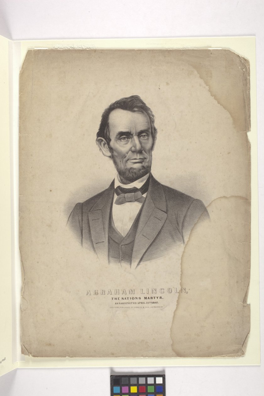 أبراهام لينكولن (طباعة حجرية ملونة باليد) بواسطة N. and Ives JM (1824 95) Currier