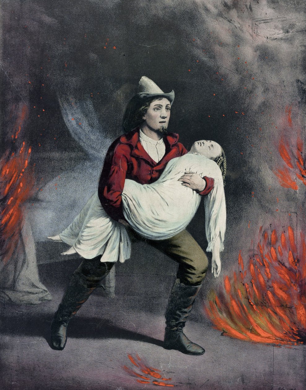 رجل الإطفاء الأمريكي بواسطة N. Currier و Ives JM