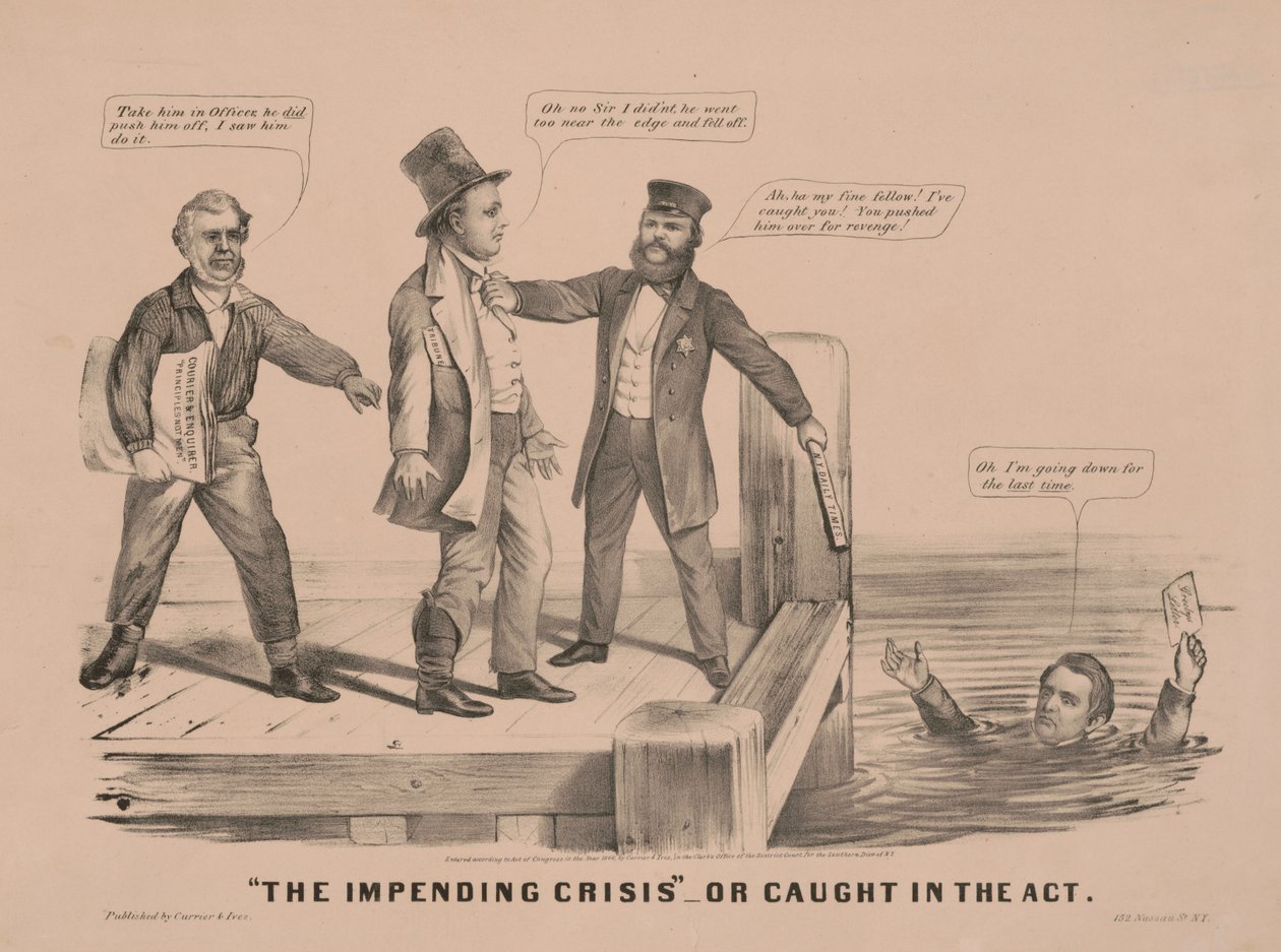 "الأزمة الوشيكة" أو القبض عليه متلبسًا بواسطة N. and Ives JM (1824 95) Currier