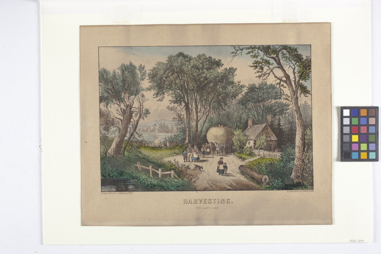 حصاد الحمولة الأخيرة (طباعة حجرية ملونة يدويًا) بواسطة N. and Ives JM (1824 95) Currier