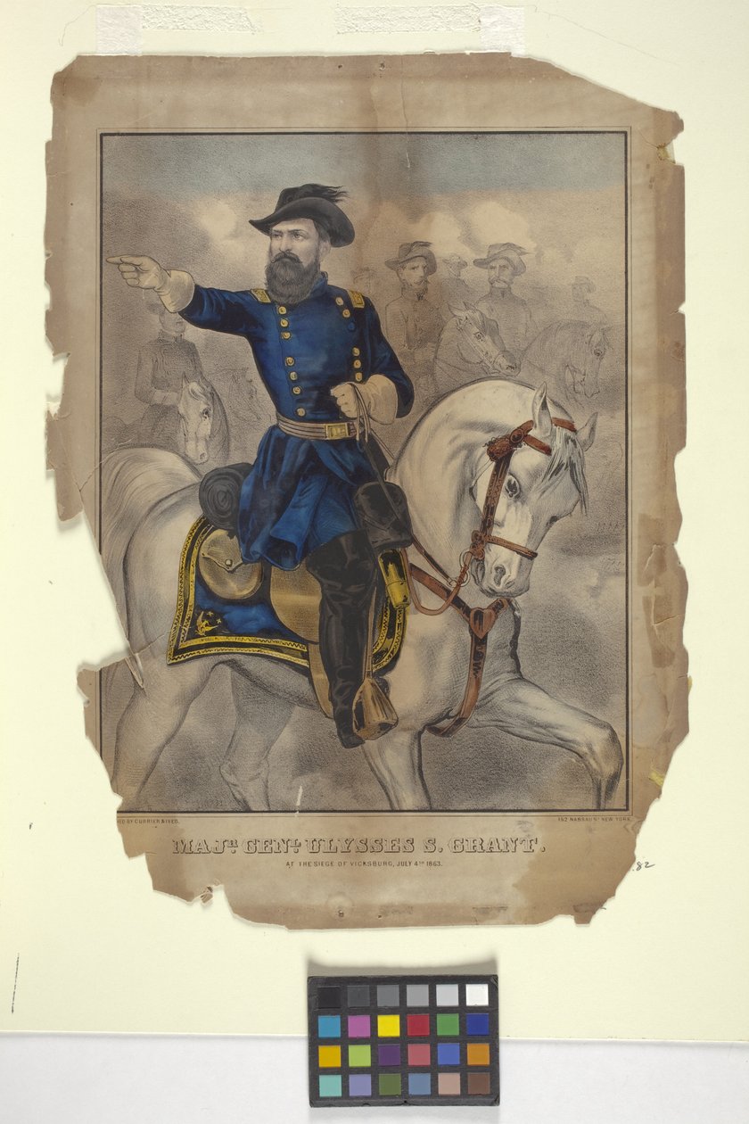 اللواء يو إس غرانت (طباعة حجرية ملونة باليد) بواسطة N. and Ives JM (1824 95) Currier