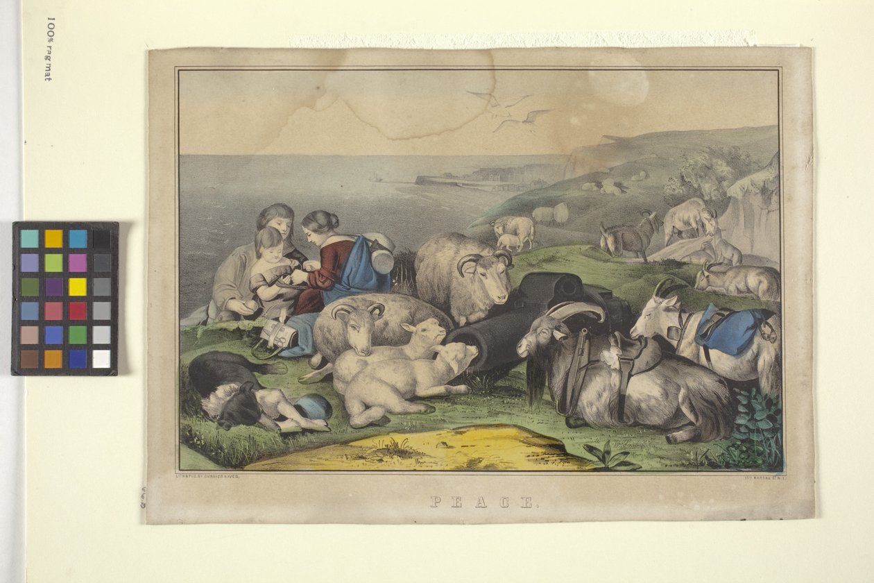 السلام (ليثوجراف ملون يدويًا) بواسطة N. and Ives JM (1824 95) Currier
