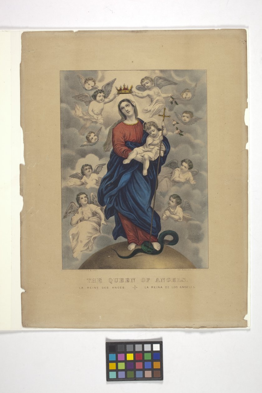 ملكة الملائكة (طباعة حجرية ملونة باليد) بواسطة N. and Ives JM (1824 95) Currier