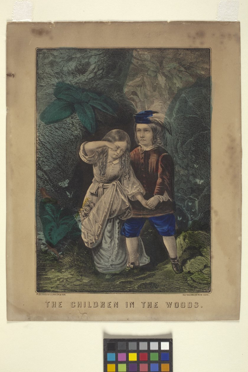 الأطفال في الغابة (طباعة حجرية ملونة باليد) بواسطة N. and Ives JM (1824 95) Currier