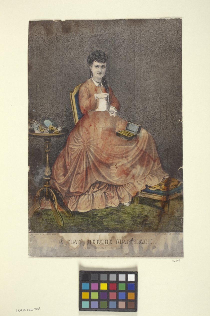 يوم ما قبل الزواج (طباعة حجرية ملونة باليد) بواسطة N. and Ives JM (1824 95) Currier