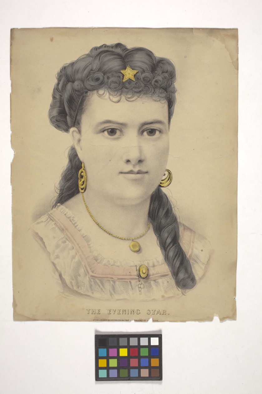 نجمة المساء (مطبوعة حجرية ملونة يدوياً) بواسطة N. and Ives JM (1824 95) Currier