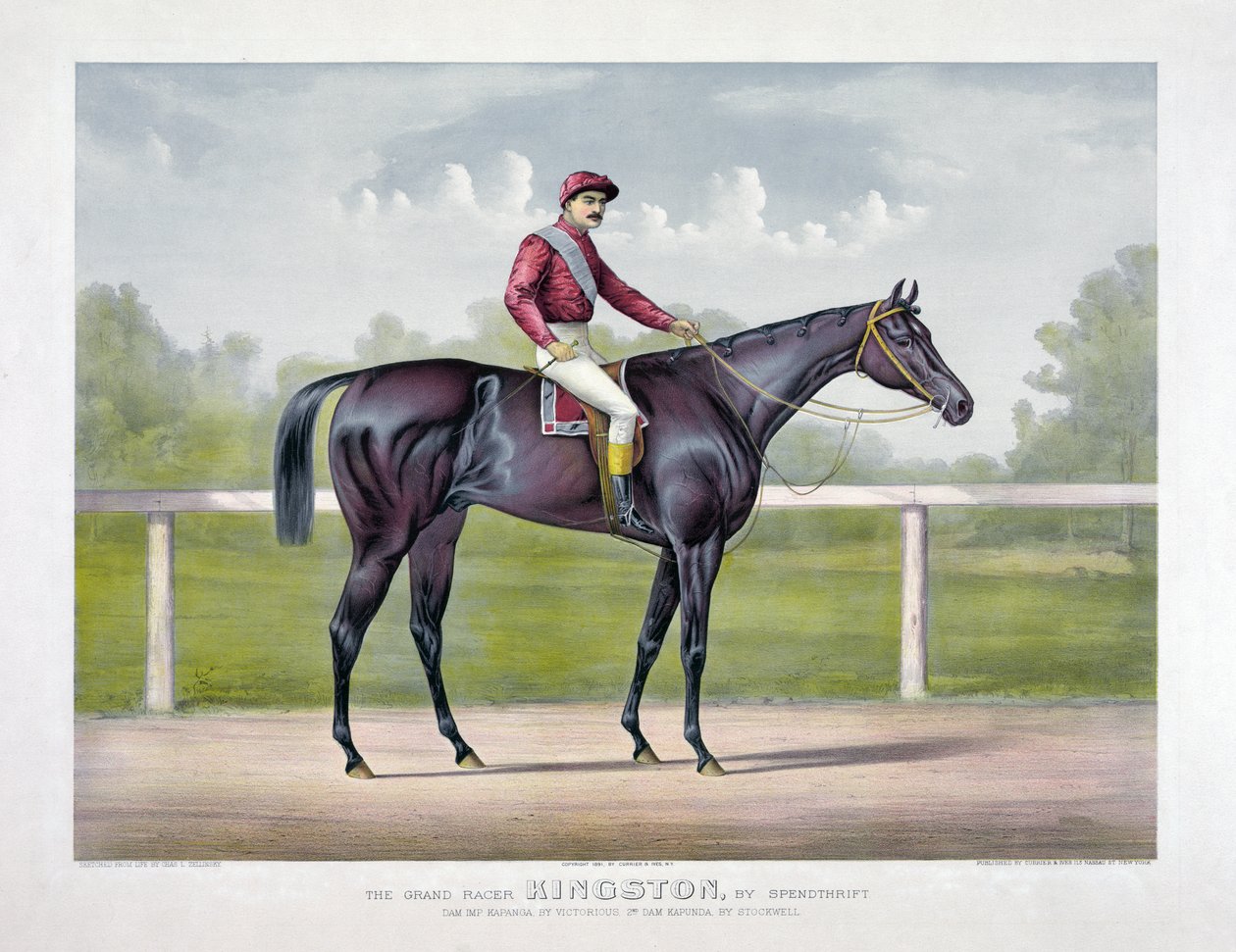 The Grand Racer Kingston بواسطة Spendthrift بواسطة Currier & Ives بواسطة كوريير وآيفز