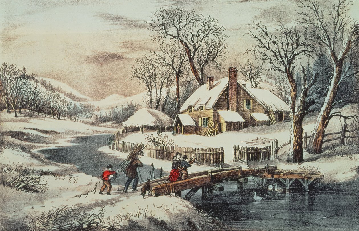 وينتر إنجليسايد ، حانة. بواسطة Currier & Ives (طباعة) بواسطة N. Currier و Ives JM