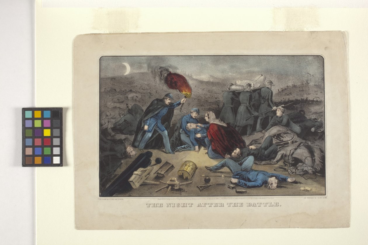 ليلة ما بعد المعركة (طباعة حجرية ملونة يدوياً) بواسطة N. and Ives JM (1824 95) Currier