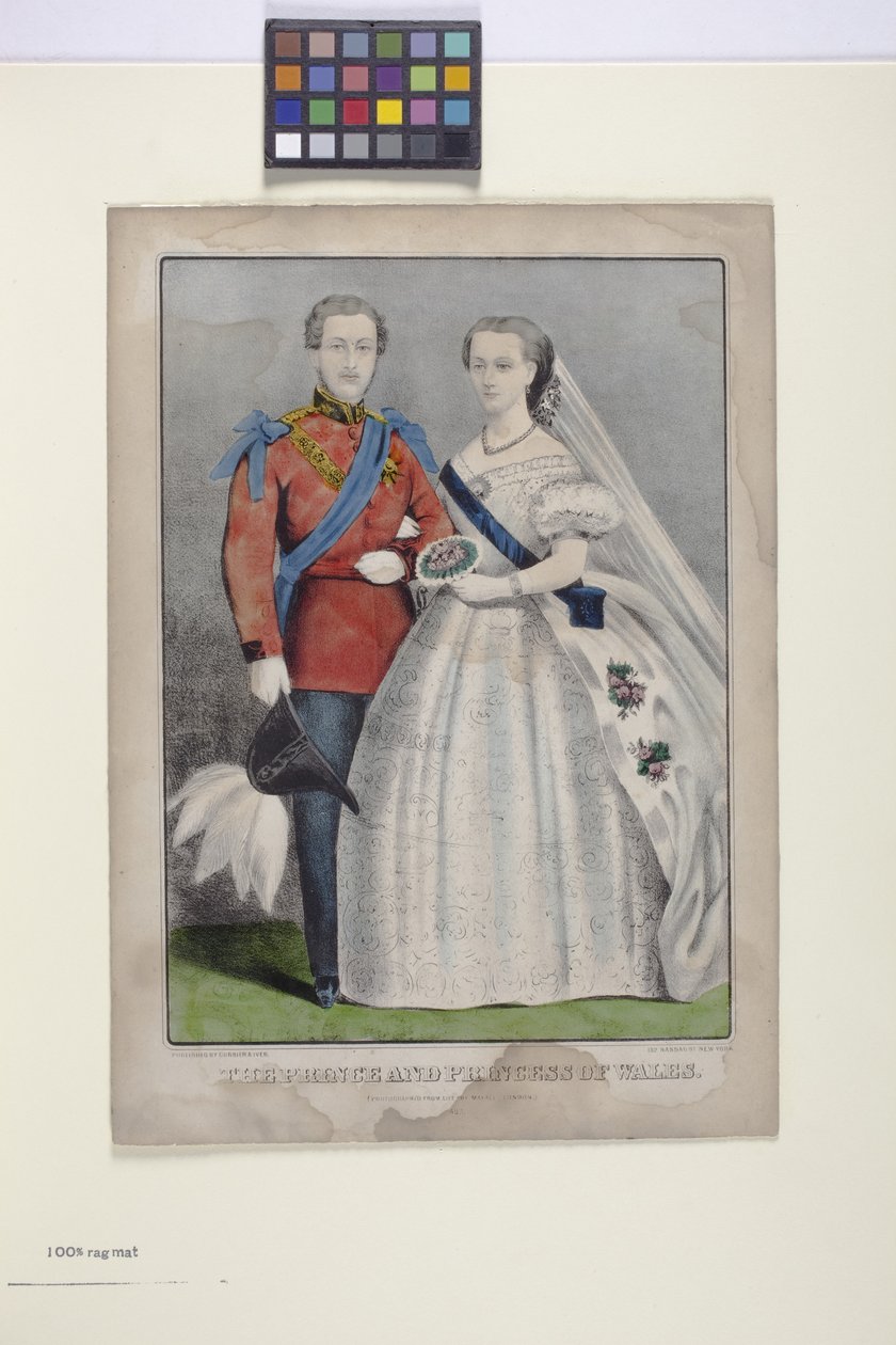 أمير وأميرة ويلز (طباعة حجرية ملونة باليد) بواسطة N. and Ives JM (1824 95) Currier